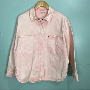 Faherty Pink Sunwashed Overshirt Denim Jean Jacket Sz M‎
